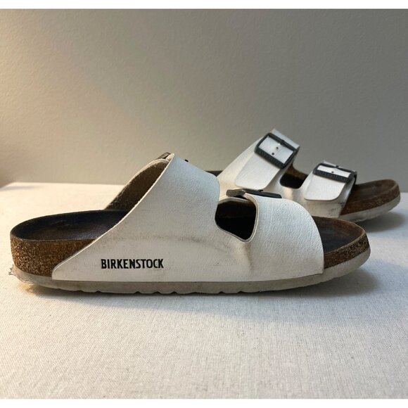 Birkenstock Arizona White Leather Sandals Womens Size 37 - Picture 2 of 10